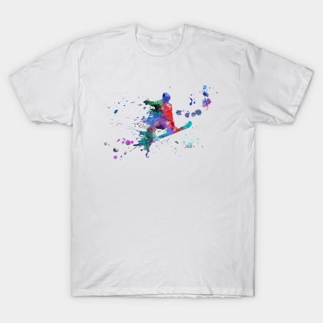 Snowboarder T-Shirt by RosaliArt
